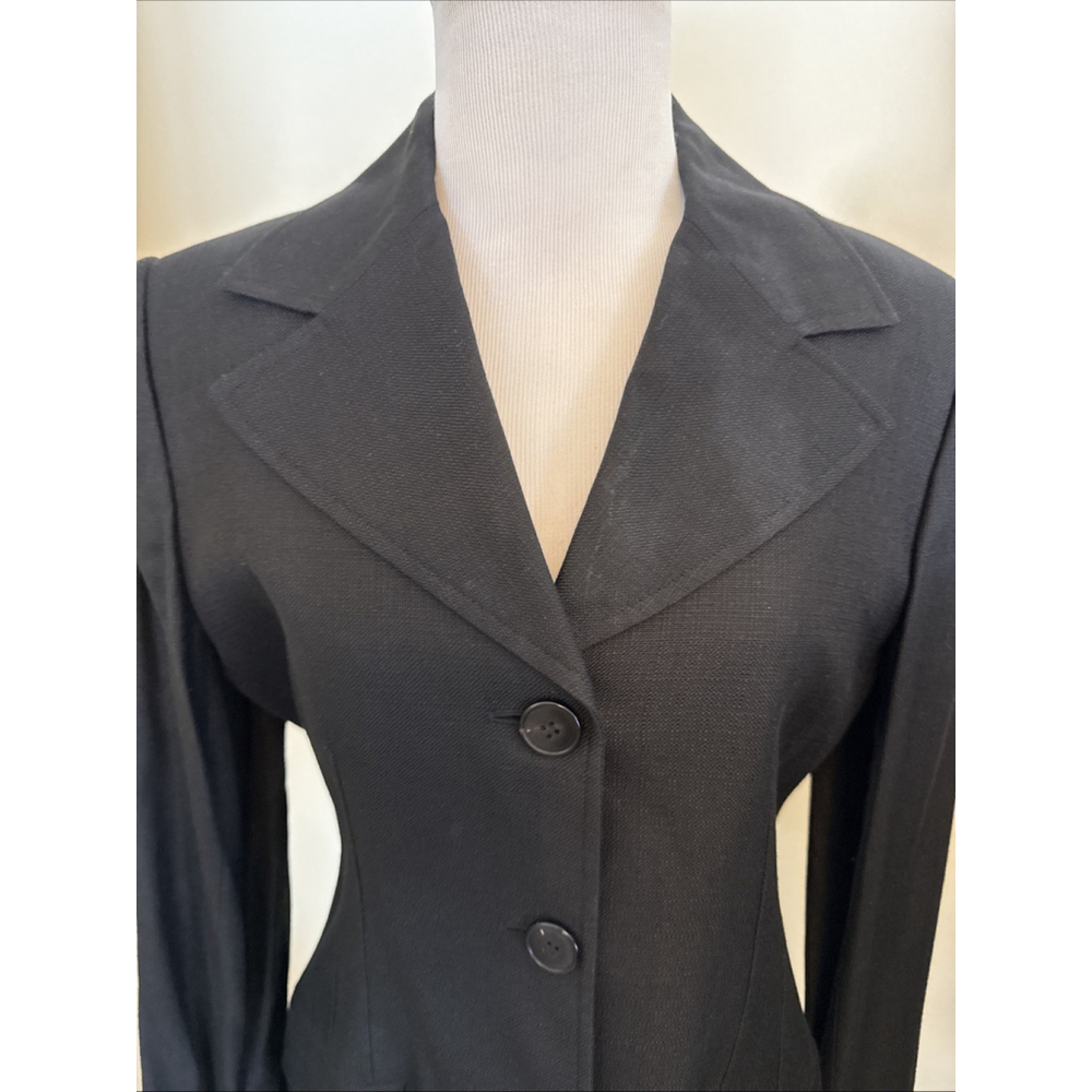 Dolce Gabbana Black Linen Blazer Jacket Size 48 Italy - Picture 2 of 8